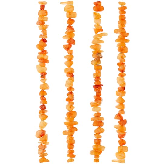 12 Pack: Orange Quartz Chip Beads by Bead Landing™